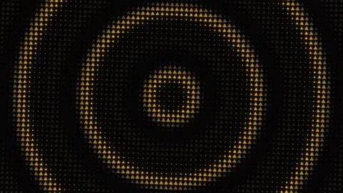 Glowing gold triangle halftone circular wave background loop Stock Footage 346996617