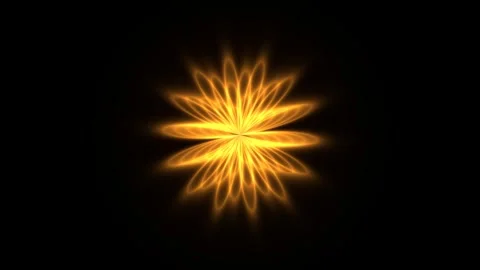Glowing Golden Abstract Flower Pattern Stock Footage 340780802