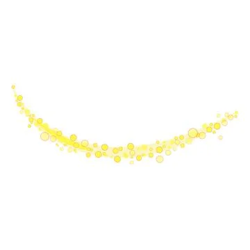 Glowing golden bubbles creating curved particle trail 스톡 일러스트
