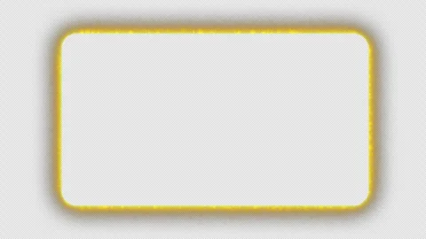 Glowing golden frame yellow horizontal rounded rectangle alpha channel loop Stock Footage 340274083