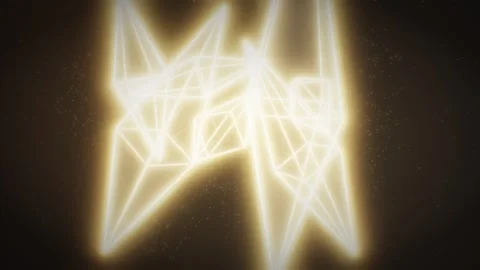 Glowing golden geometric structure Stock Footage 339678278