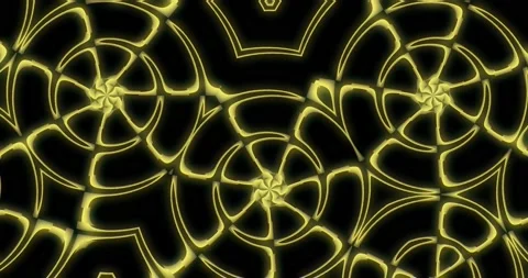Glowing golden kaleidoscopic patterns. Stock Footage 212457693