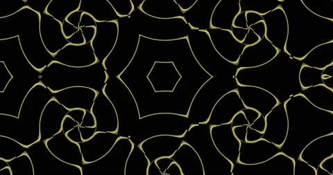 Glowing golden kaleidoscopic patterns Stock Footage 212457775