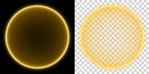 Glowing Golden Light Ring Isolated Stock Illustration