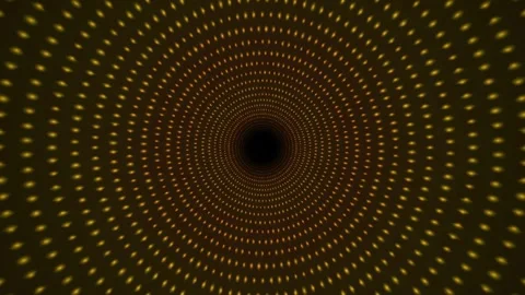 Glowing golden lights form a deep tunnel Stock Footage 340201212