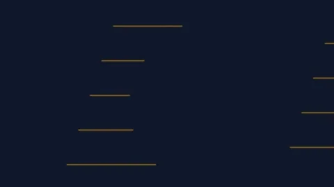 Glowing golden lines intersecting on a deep blue gradient background 库存影片 335255891