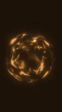 Glowing golden liquid orb on a dark background, resembling molten energy, p.. Stock Illustration