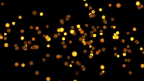 Glowing golden orbs floating in darkness abstract background bokeh particle.. Stock Footage 319217015