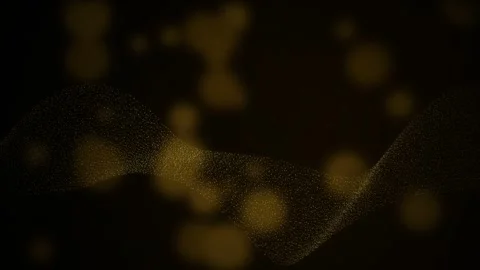 Glowing golden particle waves flow in a seamless loop Stock Footage 341856170