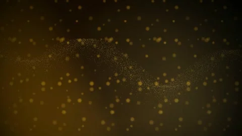 Glowing golden particles flow in a wave in a seamless loop Stock Footage 340957287