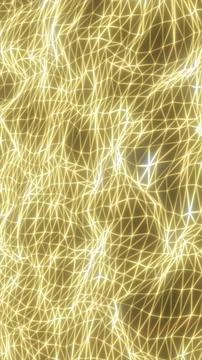 Glowing golden polygonal network with connected lines and triangular facets.. Stock Illustration