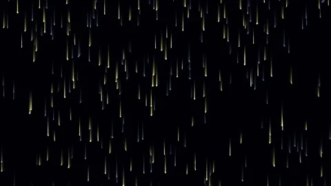 Glowing Golden Rain Streaks Falling on Black Background 4K Stock Footage 337331891