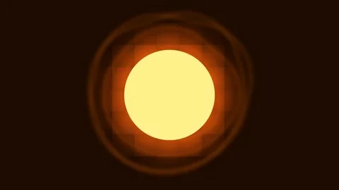 A glowing golden sphere radiating soft light against a dark background Stock Footage 336263580