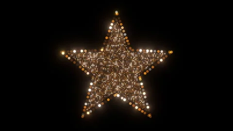 Glowing golden star center pattern isolated background Video stock 345970253