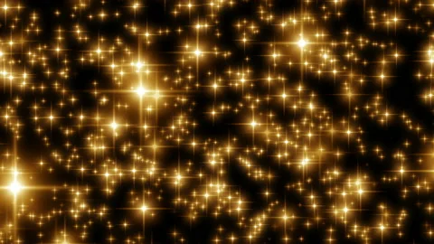 Glowing Golden Stars Background Loop Video stock 138868488
