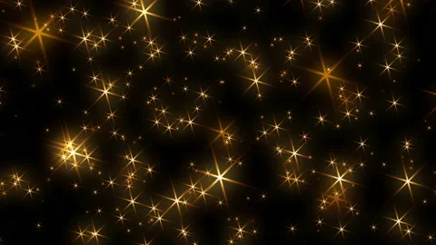 Glowing Golden Stars Background Loop Stock Footage 138912406