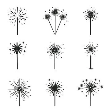 Glowing Grace  Sparkle Vector Silhouette Set for Stunning Visuals Stock-Illustration