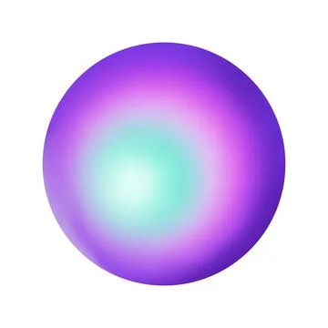 Glowing gradient orb with purple and cyan hues, perfect for digital design Ilustración de archivo