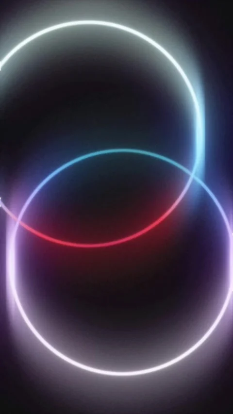 Glowing Gradient Rings Stock Footage 340454568