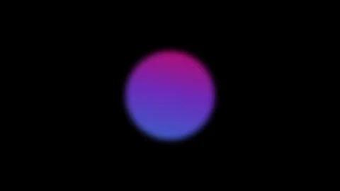 A glowing gradient sphere with blue and pink hues against a black background 库存影片 335149719