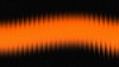 Glowing grainy orange ribbed wave background with vertical lines and noisy .. Stock Illustration
