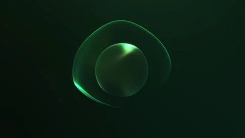 Glowing green abstract orb with inner sphere on dark background for futuris.. Stock Illustration