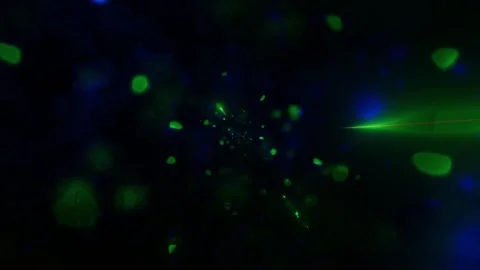 Glowing Green Abstract Space Particles Sci-Fi Light Motion Stock Footage 303139928