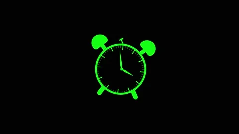 Glowing Green Alarm Clock Character Design Stock Footage 332468288