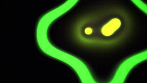 Glowing green alien eyes in darkness. Stock Footage 334878321