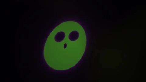 Glowing green alien face closeup. Stock Footage 334687383