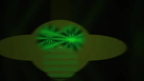 Glowing green alien face with eyes. Stock Footage 336231297