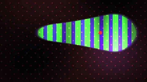 Glowing green and blue striped object in space. Stock Footage 337464006