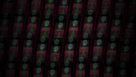 Glowing green and red digital patterns. Stock Footage 335356219