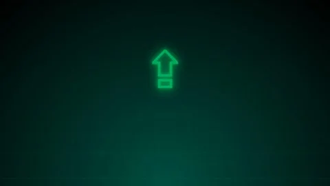 Glowing green arrow moving upward Video stock 345098951