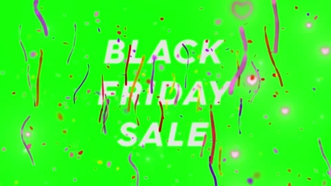 Glowing green background with black friday sale text and colorful splatters 스톡 동영상 335281001