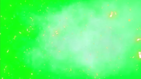 Glowing green background with gold particles Video stock 338222133