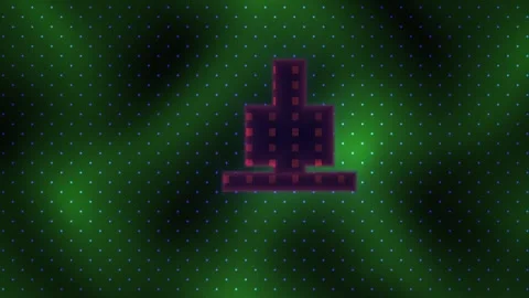 Glowing green background with a purple robot. Stock Footage 337464246