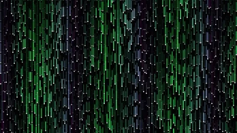 Glowing green binary code stream digital data visualization abstract tech loo Stock Footage 340378435