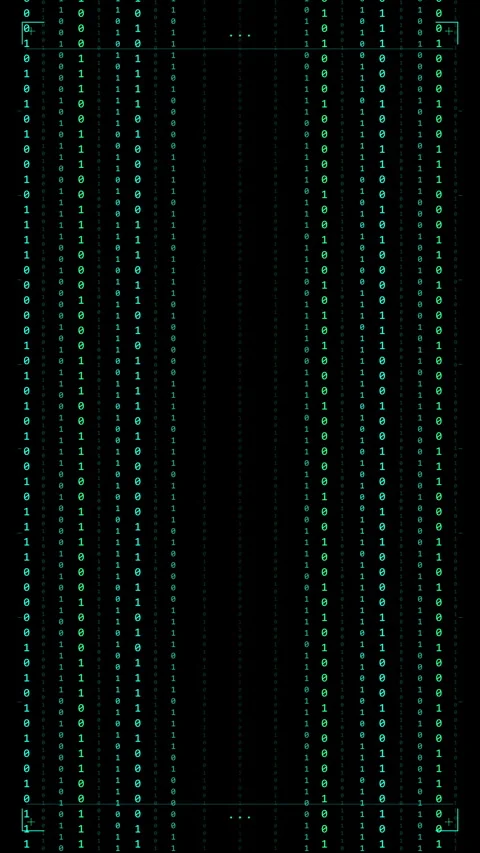 Glowing green binary matrix code streams on technology background 스톡 동영상 347200360
