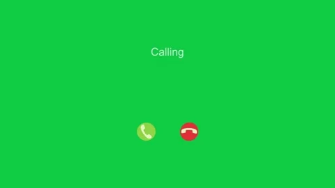 A glowing green call interface on a green screen for phone. Stock Footage 299045470