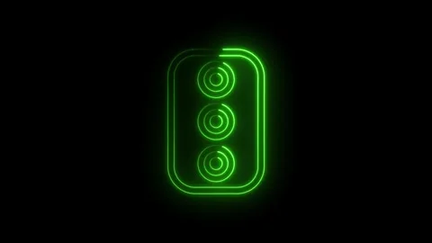 Glowing green camera lens array on black background animated minimalist desig Stock Footage 314544355
