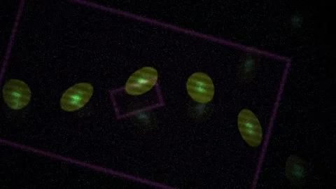 Glowing green cells in microscope. Stock Footage 334337331