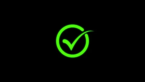 Glowing Green Checkmark Against Dark Background Stock Footage 331897931