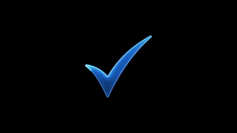 Glowing green chick mark. button animation on black background. Stock Footage 303069642