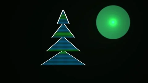 Glowing Green Circle and Triangle Tree. 스톡 동영상 336696518