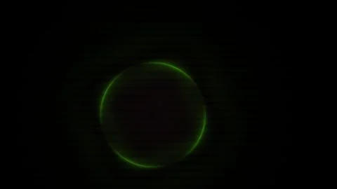 Glowing green circle on black background with white stripe. Stock Footage 335953799