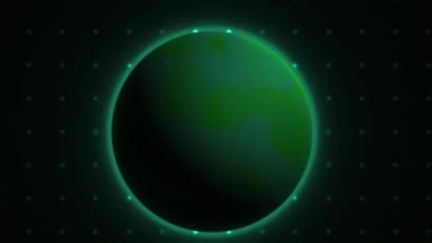 Glowing green circle on dark background with white dots. Stock Footage 335517531