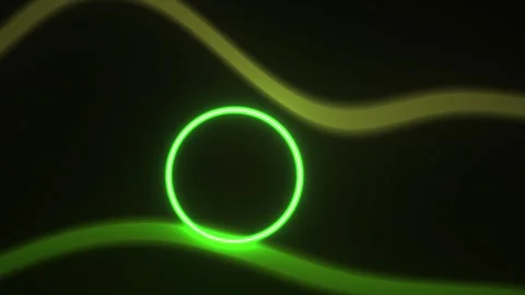 Glowing green circle on dark background. Stock Footage 336696653