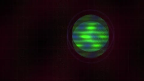 Glowing green circle on dark background with technology elements. Stock Footage 336696720