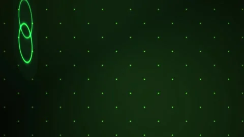 Glowing green circle on dark background with dots. Stock Footage 337464237